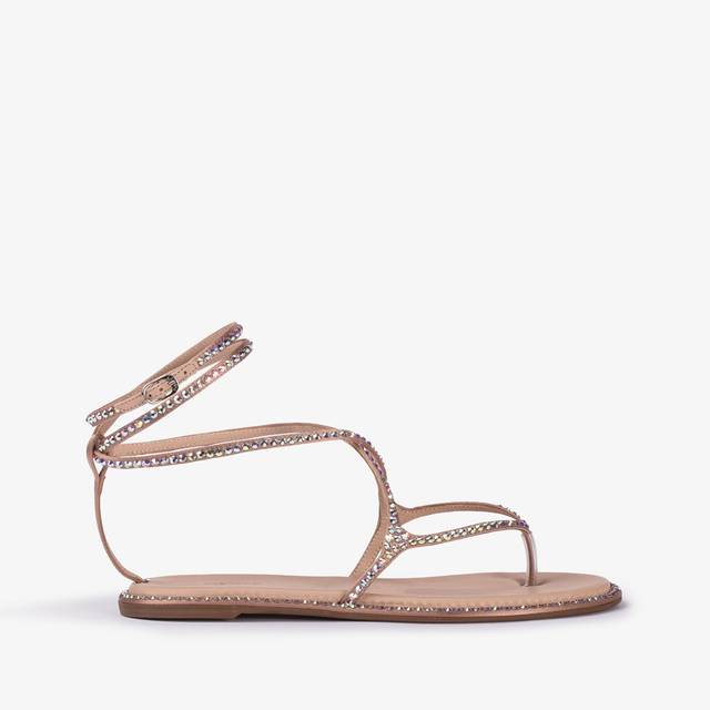 Le Silla Sandalo raso nude phard con Cristalli