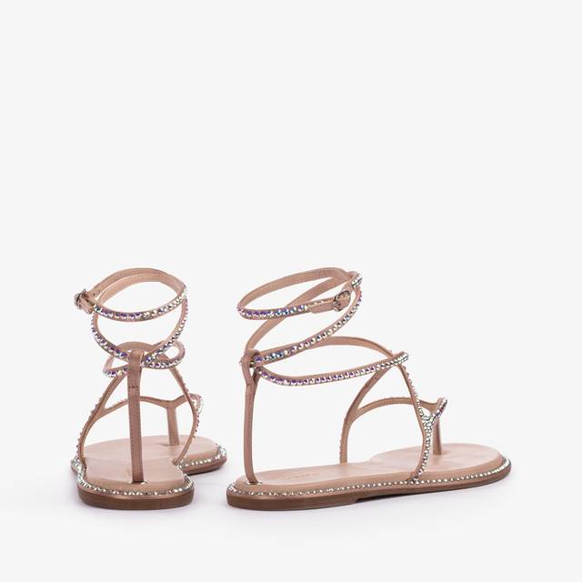 Le Silla Sandalo raso nude phard con Cristalli 50% di sconto con spedizione gratuita