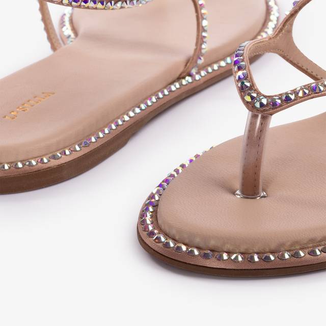 Le Silla Sandalo raso nude phard con Cristalli 50% di sconto con spedizione gratuita