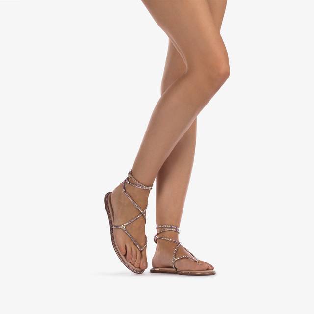 Le Silla Sandalo raso nude phard con Cristalli 50% di sconto con spedizione gratuita