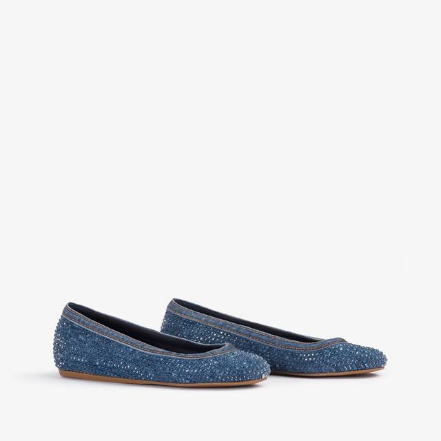 Le Silla Ballerina gioiello denim blu con Cristalli Esporta salva