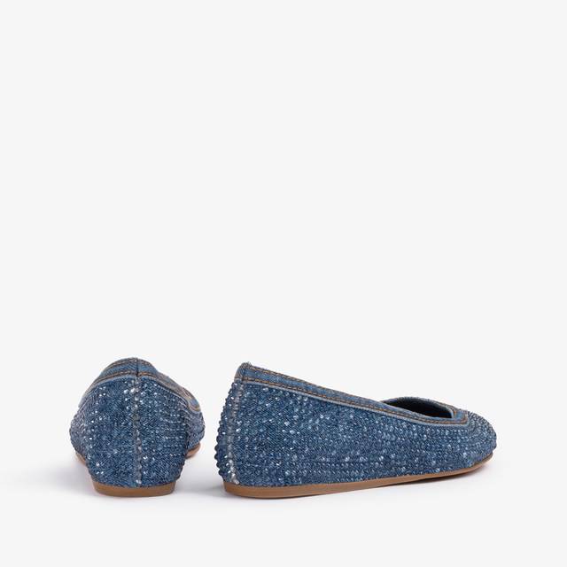 Le Silla Ballerina gioiello denim blu con Cristalli Esporta salva