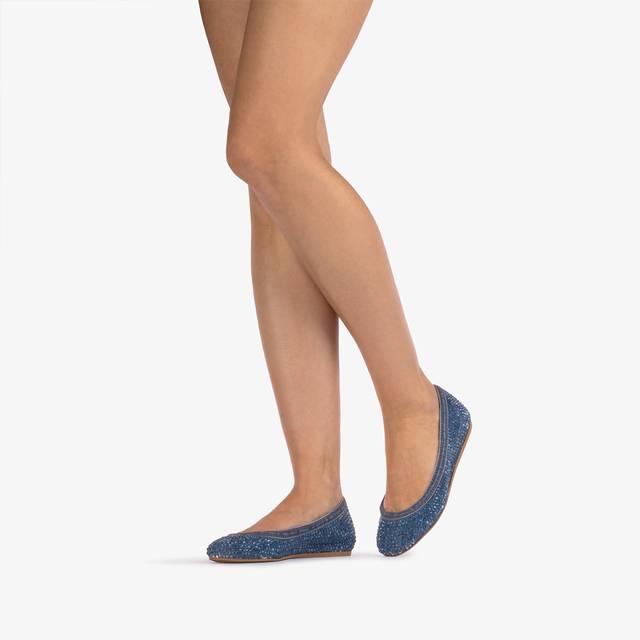 Le Silla Ballerina gioiello denim blu con Cristalli Esporta salva