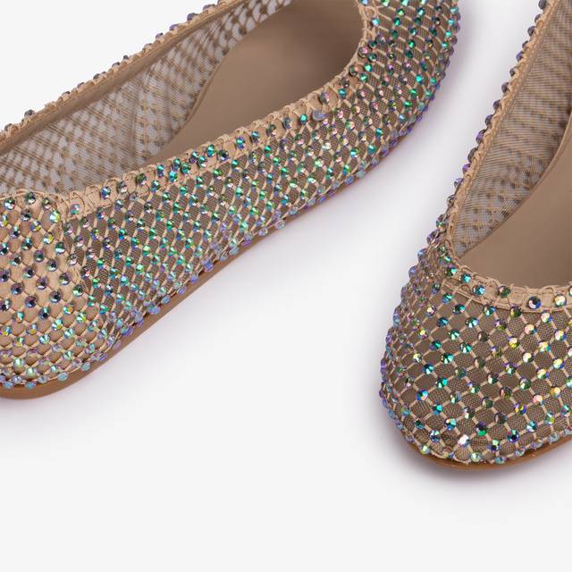 Le Silla Ballerina gioiello rete oro con Cristalli iridescenti In vendita