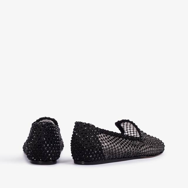 Le Silla Slipper gioiello rete nera e Cristalli neri Sconti questo mese