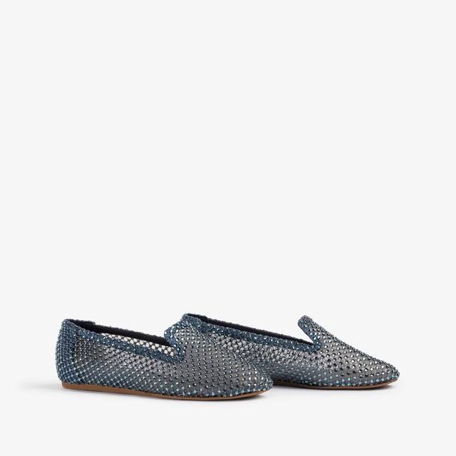 Le Silla Slipper gioiello rete blu denim e Cristalli 2025
