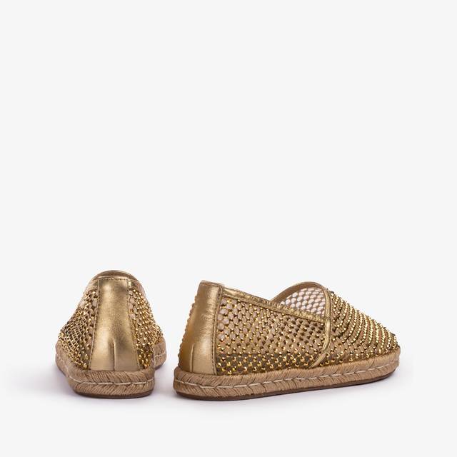 Le Silla Espadrilla gioiello rete oro con Cristalli Italy
