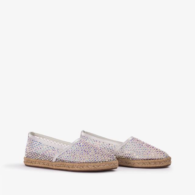 Le Silla Espadrilla gioiello rete bianca carta con Cristalli Italia