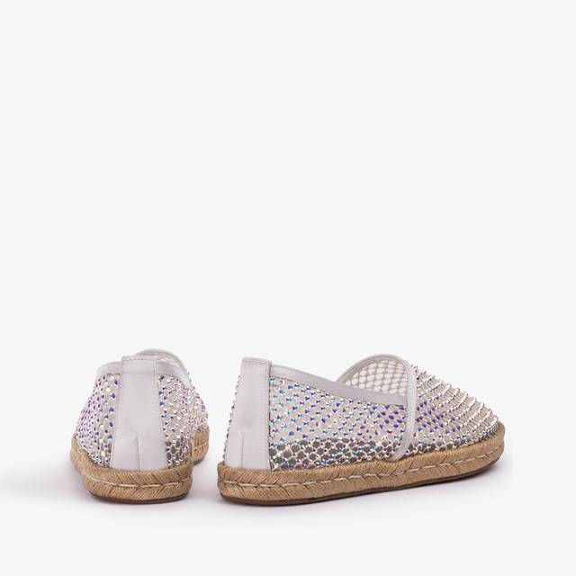 Le Silla Espadrilla gioiello rete bianca carta con Cristalli Italia