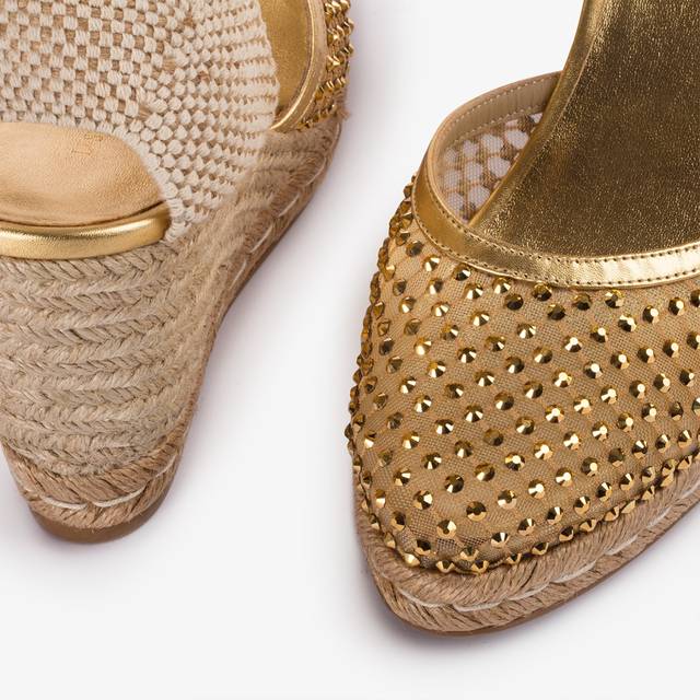 Le Silla Campesina gioiello con zeppa rete oro con Cristalli Nuovo