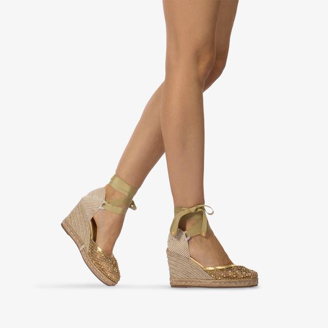 Le Silla Campesina gioiello con zeppa rete oro con Cristalli Nuovo