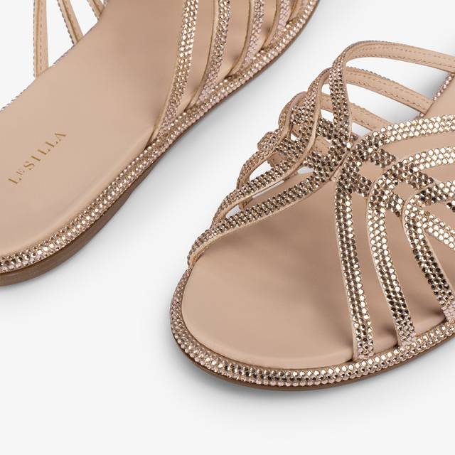 Le Silla Sandalo raso nude skin con Cristalli Soddisfazione Garantita
