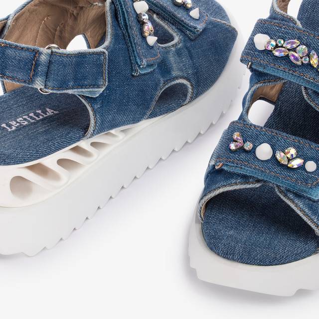 Le Silla Sandalo Wave denim blu Negozi Online