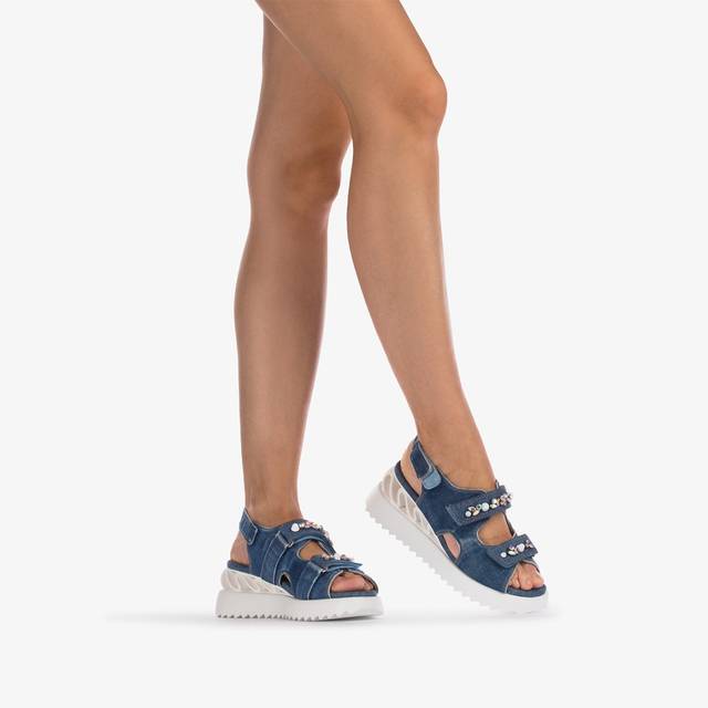 Le Silla Sandalo Wave denim blu Negozi Online