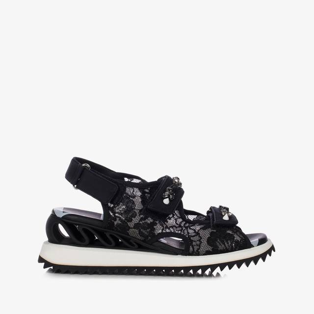 Le Silla Sandalo pizzo nero