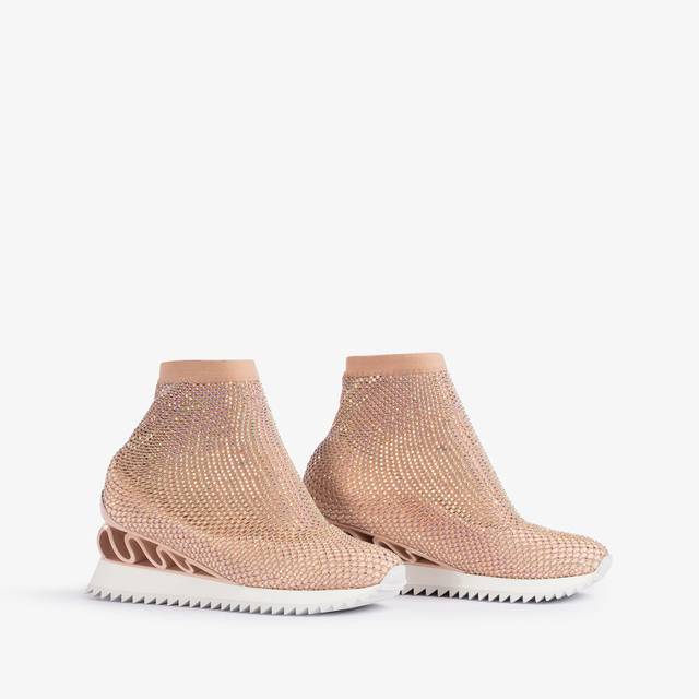Le Silla Scarpa running rete e Cristalli nude skin Shopping Online