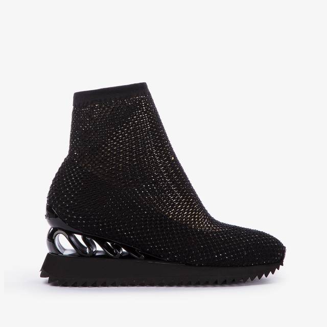 Le Silla Scarpa running rete e Cristalli nero jet