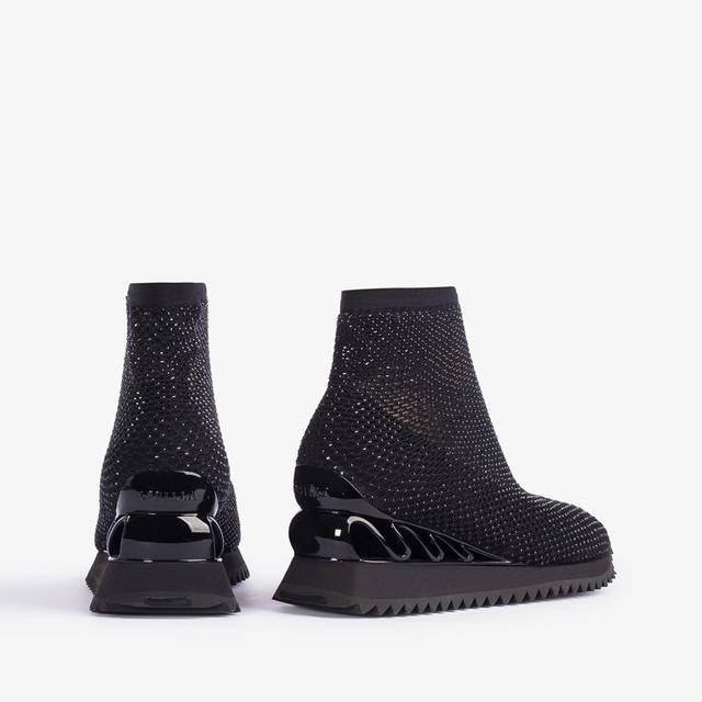 Le Silla Scarpa running rete e Cristalli nero jet Affare Del Giorno