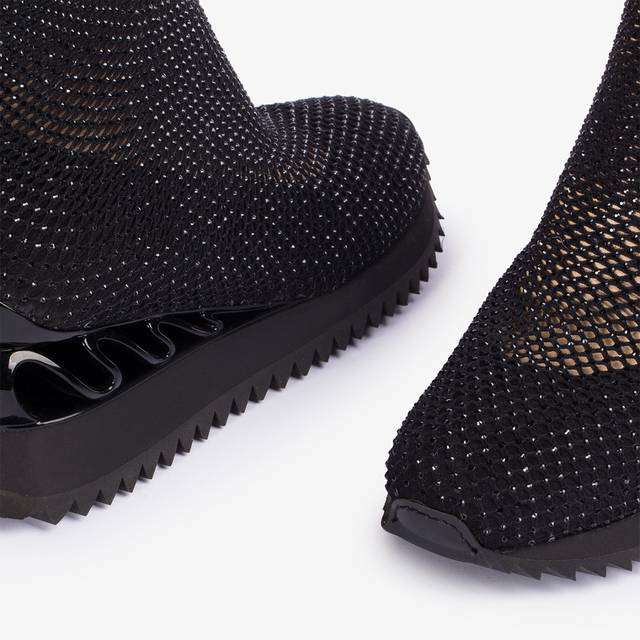 Le Silla Scarpa running rete e Cristalli nero jet Affare Del Giorno