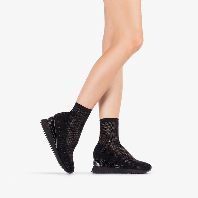 Le Silla Scarpa running rete e Cristalli nero jet Affare Del Giorno