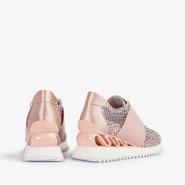 Le Silla Scarpa running raso, rete e Cristalli nude skin Convenienza