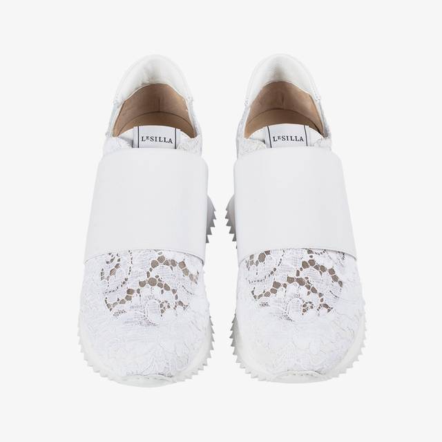 Le Silla Sneaker pizzo bianca Presa