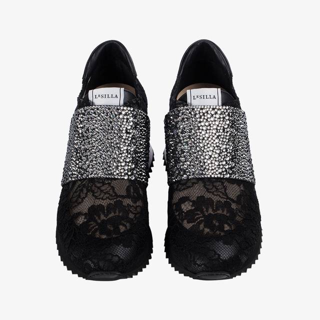 Le Silla Sneaker pizzo nero Sconto