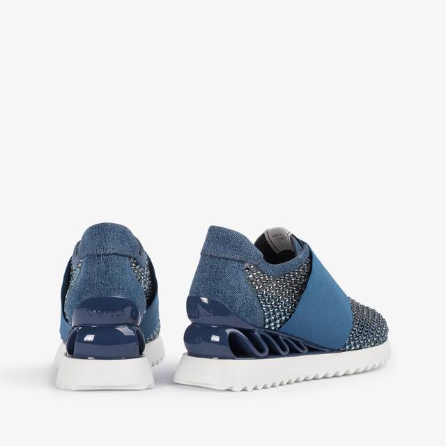 Le Silla Scarpa running denim, rete blu e Cristalli Online