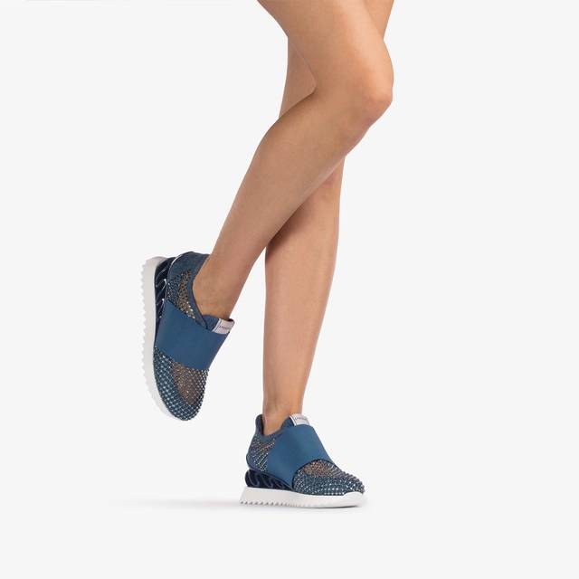 Le Silla Scarpa running denim, rete blu e Cristalli Online