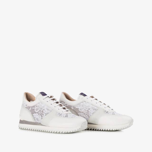 Le Silla Scarpa running pizzo bianca carta In Vendita