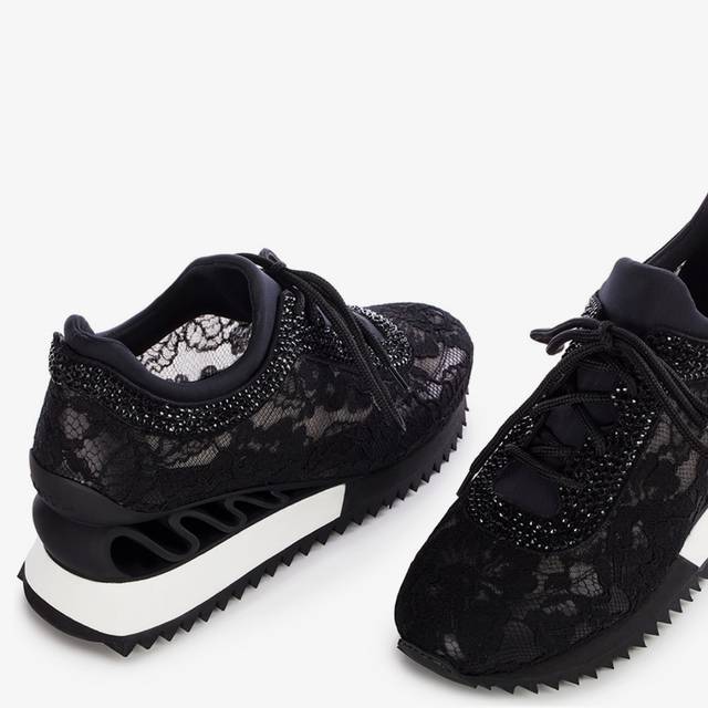 Le Silla Sneaker pizzo nera Hotsell
