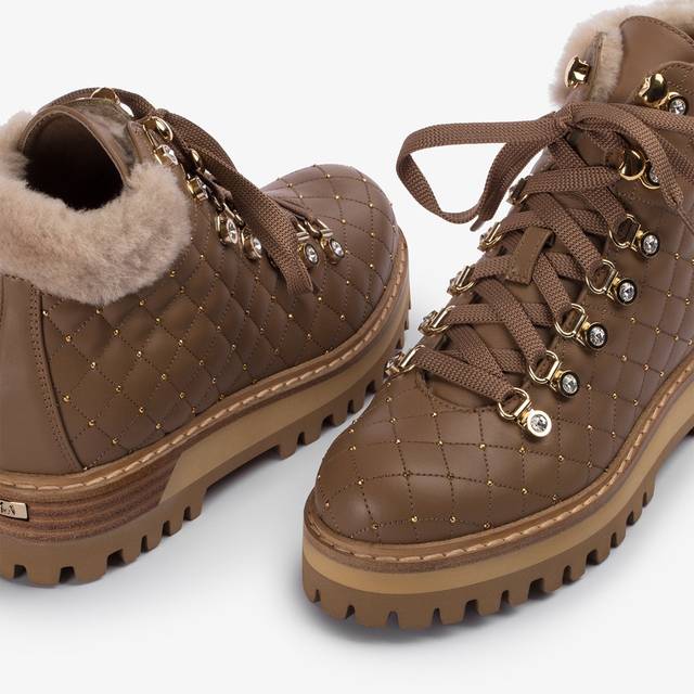 Le Silla Stivaletto trekking pelle marrone ginger con fodera montone Vendite Flash