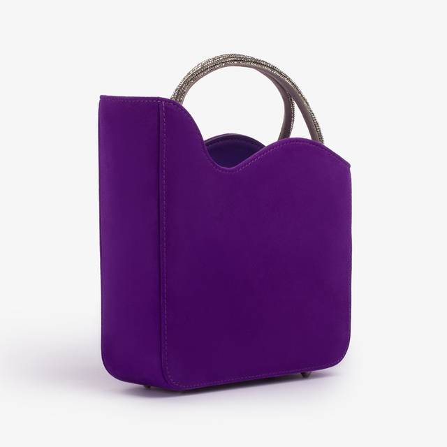 Le Silla Small bag camoscio viola queen e Cristalli In Saldo