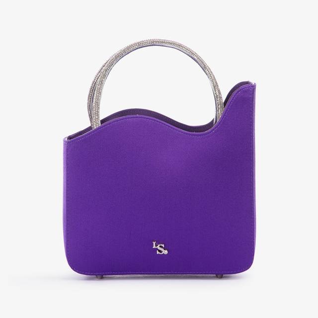 Le Silla Small bag raso viola kamala e Cristalli Prezzo di fabbrica