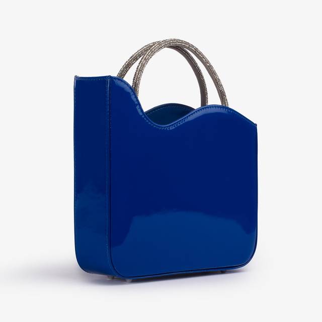 Le Silla Small bag vernice blu persia con Cristalli Fornitura limitata