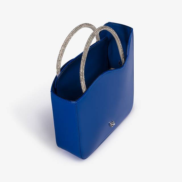 Le Silla Small bag vernice blu persia con Cristalli Fornitura limitata