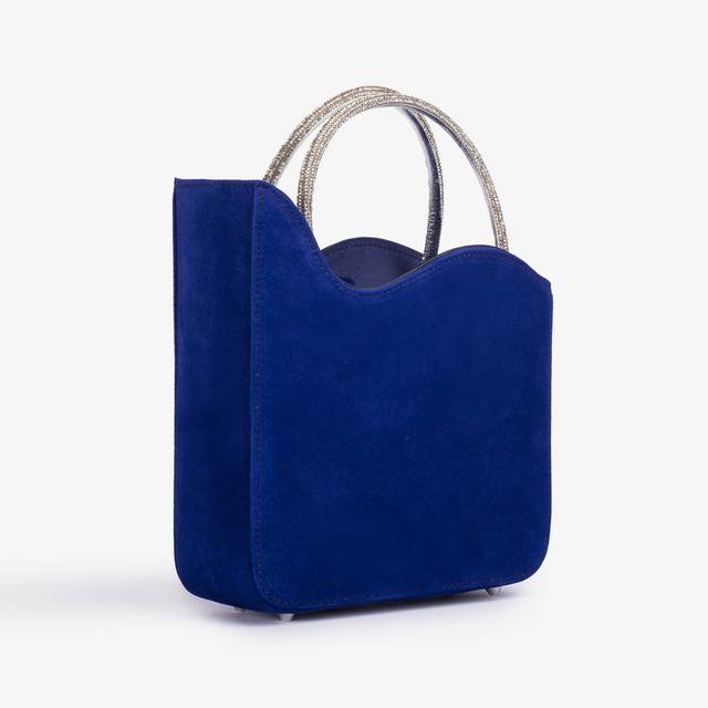 Le Silla Small bag camoscio blu lazuli e Cristalli Black Friday