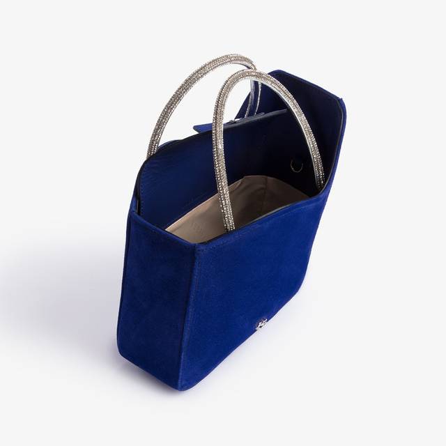 Le Silla Small bag camoscio blu lazuli e Cristalli Black Friday