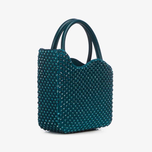 Le Silla Mini bag raso e Cristalli verde rasputin Cyber Monday