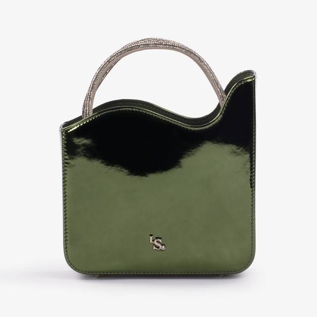 Le Silla Small bag metallizzata verde pirite e Cristalli Smaltimento dello stoccaggio