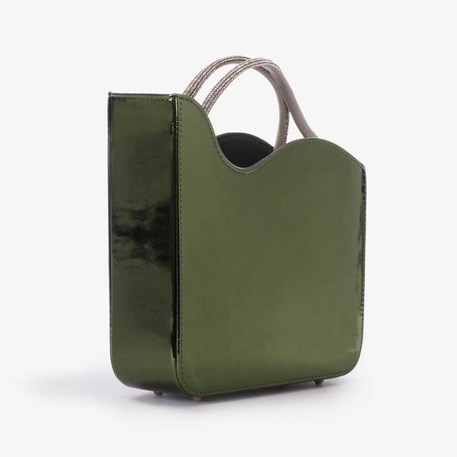 Le Silla Small bag metallizzata verde pirite e Cristalli Smaltimento dello stoccaggio