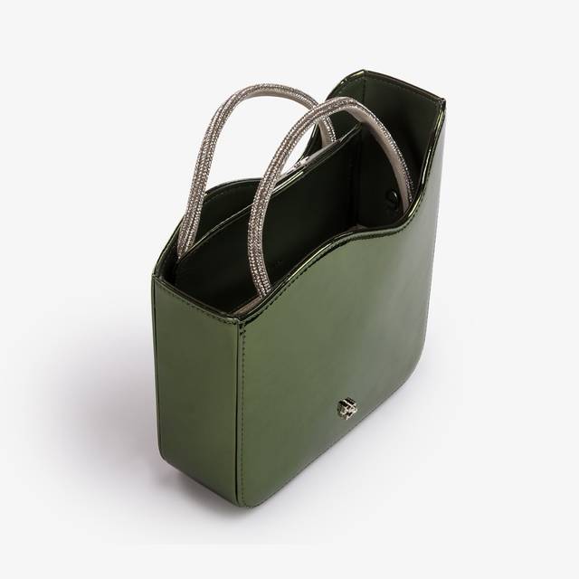 Le Silla Small bag metallizzata verde pirite e Cristalli Smaltimento dello stoccaggio