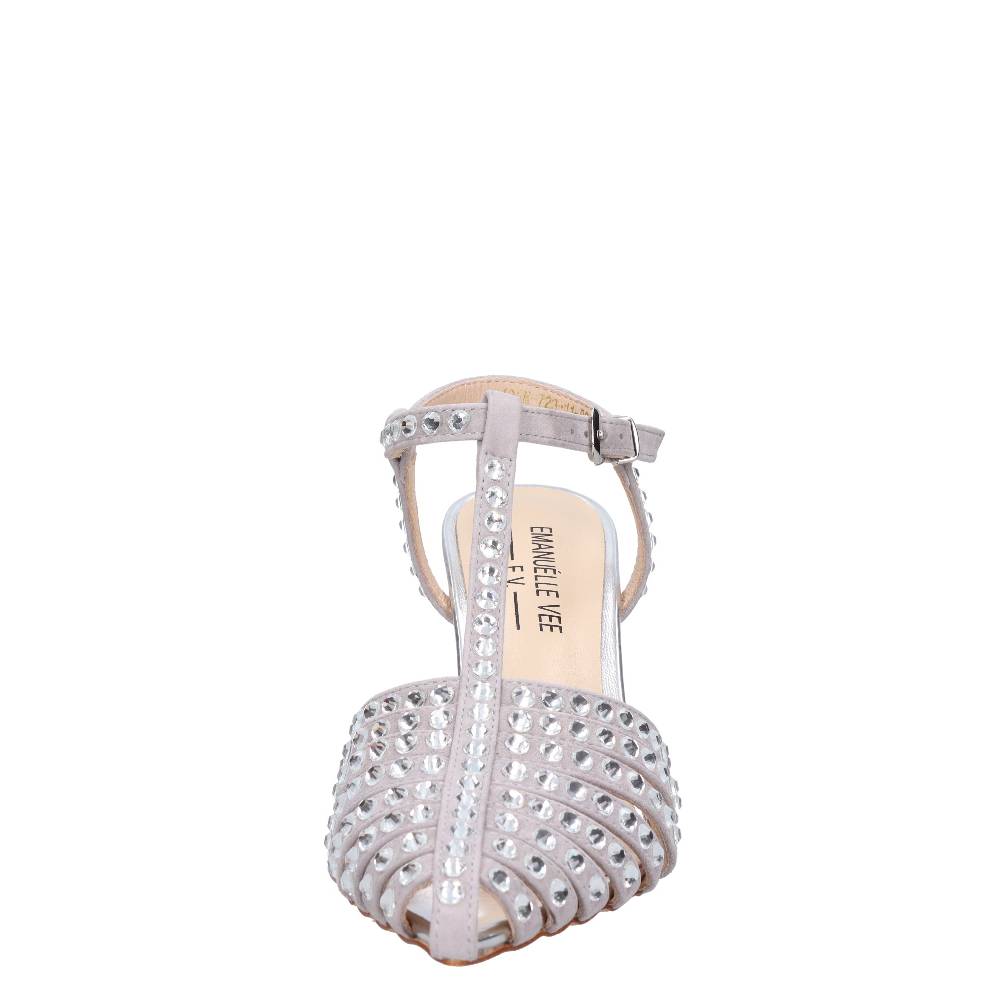 EMANUELLE VEE Décolleté Slingback in pelle e strass Prezzo basso