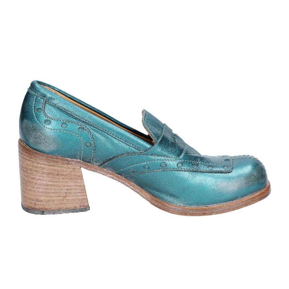 scarpe donna MOMA mocassini verde pelle 47406E VINTAGE EX447 Sostegno trimestrale