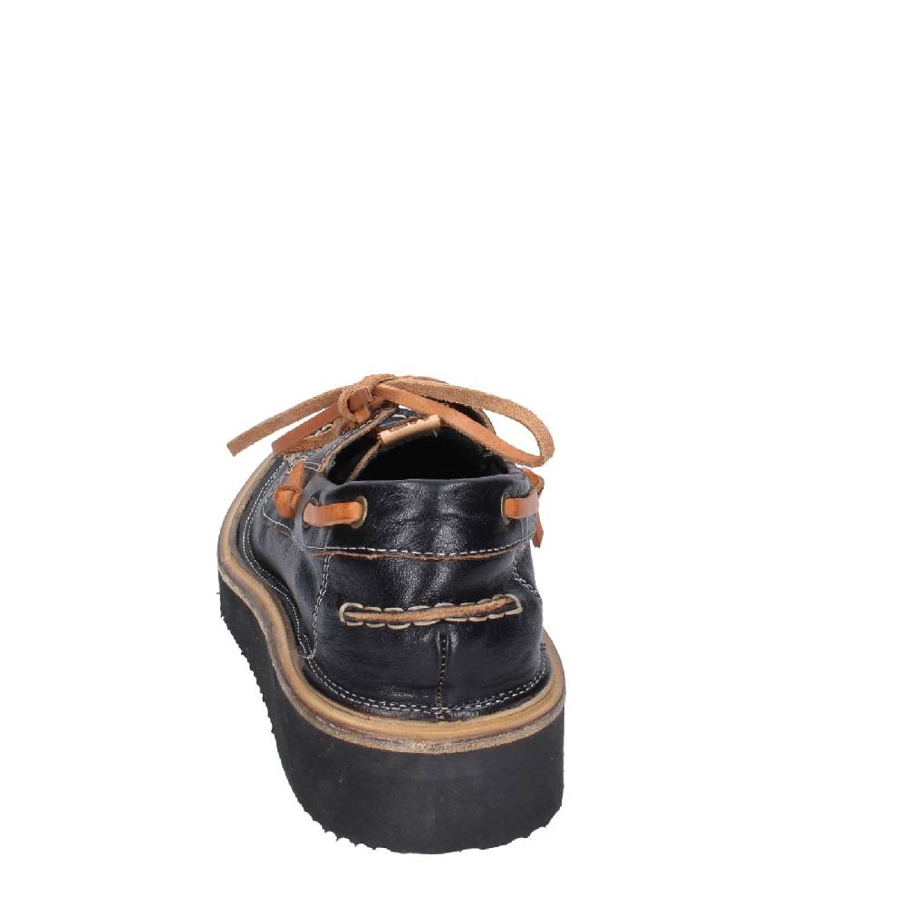 scarpe donna MOMA mocassini nero pelle EY598 In vendita