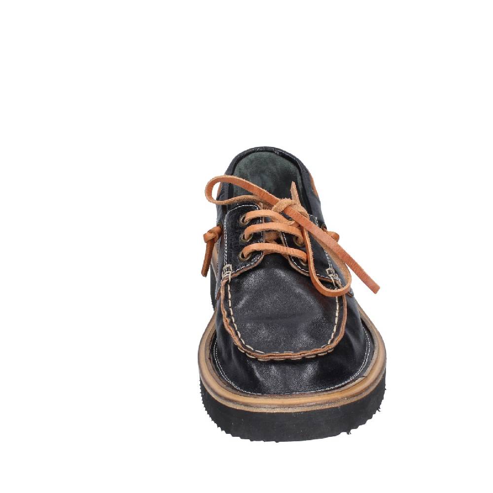 scarpe donna MOMA mocassini nero pelle EY598 In vendita