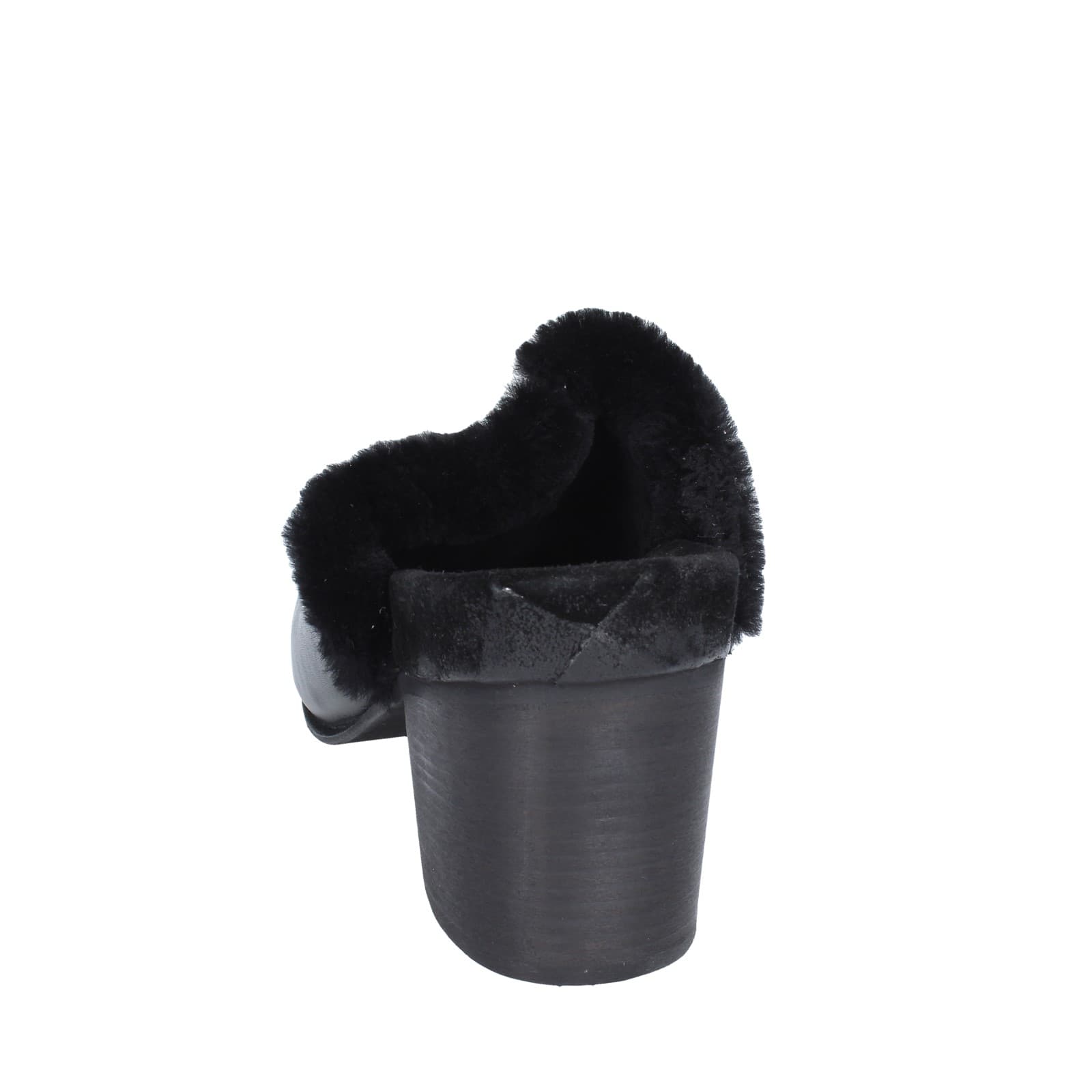 scarpe donna MOMA sandali nero pelle pelliccia EY580 Offerta migliore