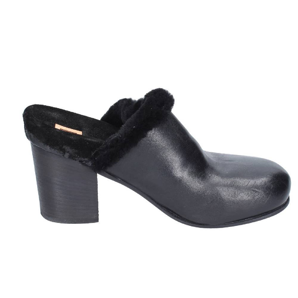 scarpe donna MOMA sandali nero pelle pelliccia EY580 Offerta migliore