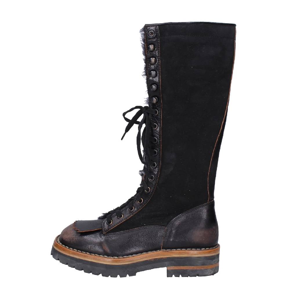 scarpe donna MOMA stivali nero camoscio pelle 81304D-VADO EY495 Pezzi Unici