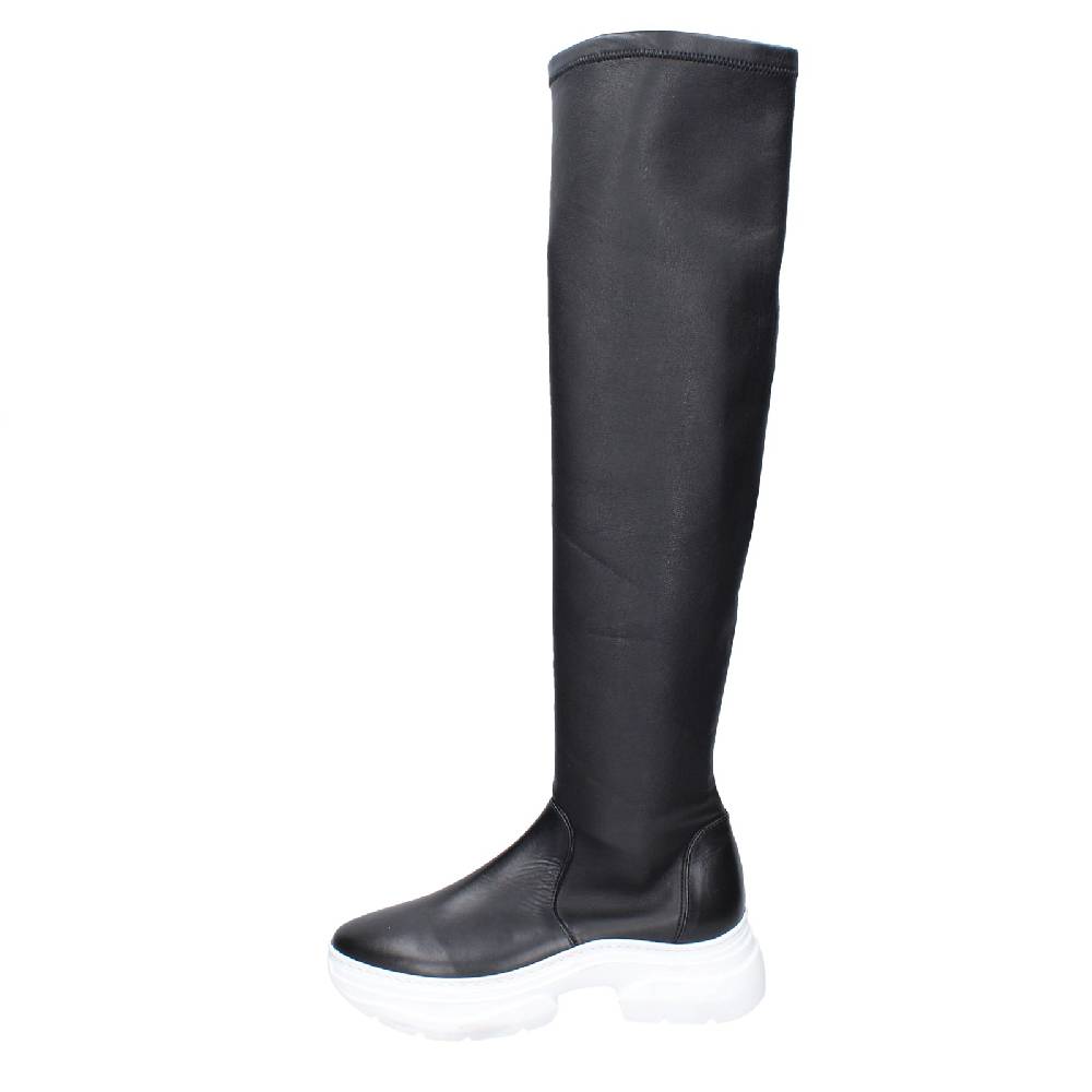 scarpe donna STOKTON stivali nero pelle EX124 Offerta settimanale
